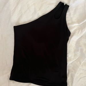 Express one sleeve cutout tank top